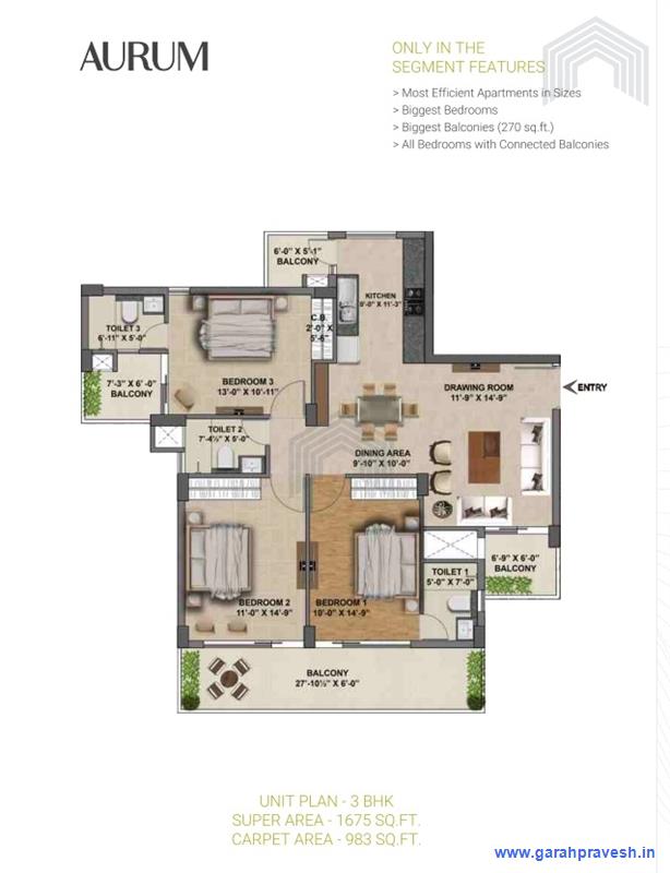 3 BHK Luxury Flat