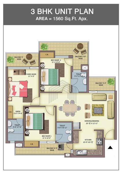 3BHK  Luxury Flats