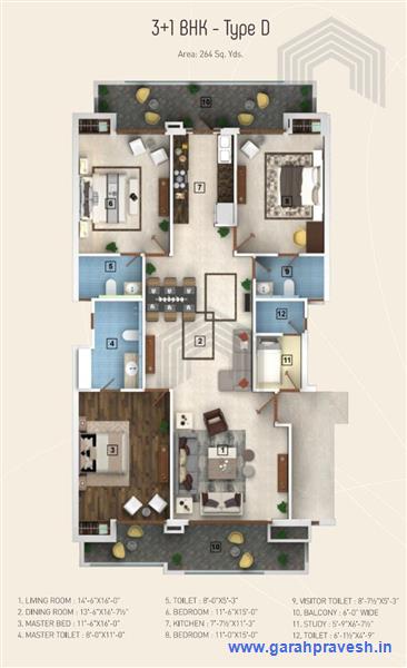 3+1 BHK Luxury Flats