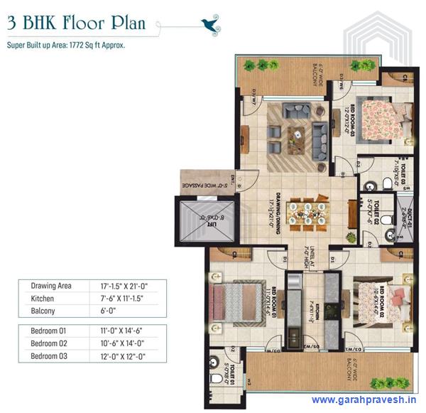 3BHK  Luxury Flats