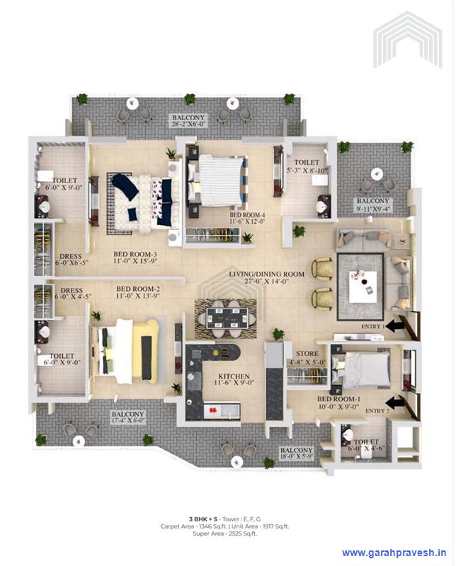 3+1 BHK Luxury Flats