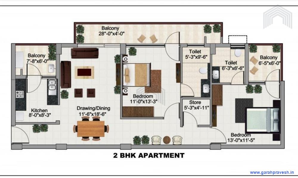 2BHK  Luxury Flats