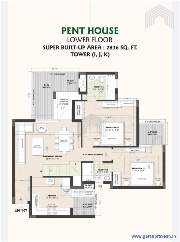 3 BHK Pent House Luxury Flats