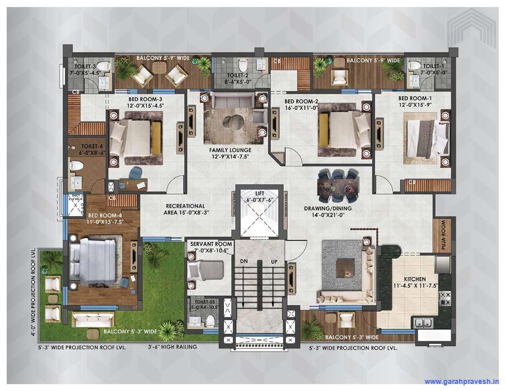 4+1 BHK  Luxury Flats