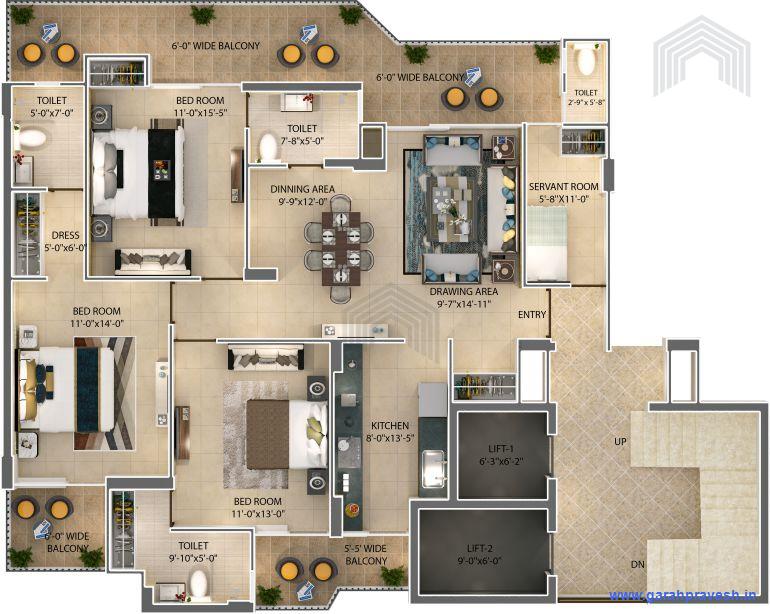 3+1 BHK Luxury Flats