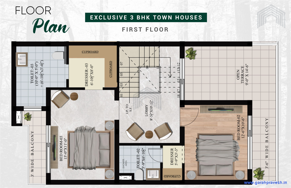 3bhk |2100 Sqft | 116 sq. Gaj