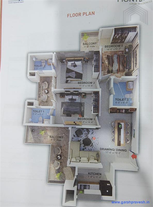 3bhk | 1834- Sqft |1.1900000