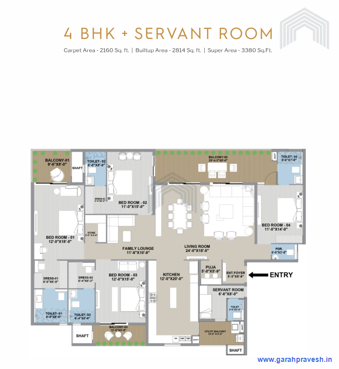 4+1 BHK | 3380 Sq ft |2.90cr