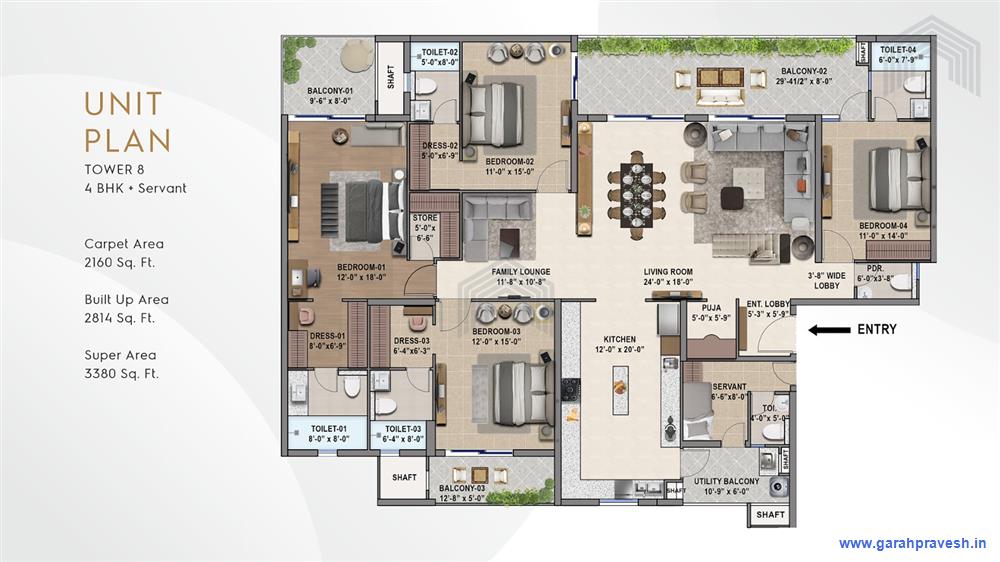 4+1 BHK | 3380 Sq ft |2.90cr